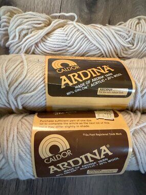 Caldor Ardina Yarn 4 Ply Fisherman Color 80% Acrylic 20% Wool Machine Washable 3
